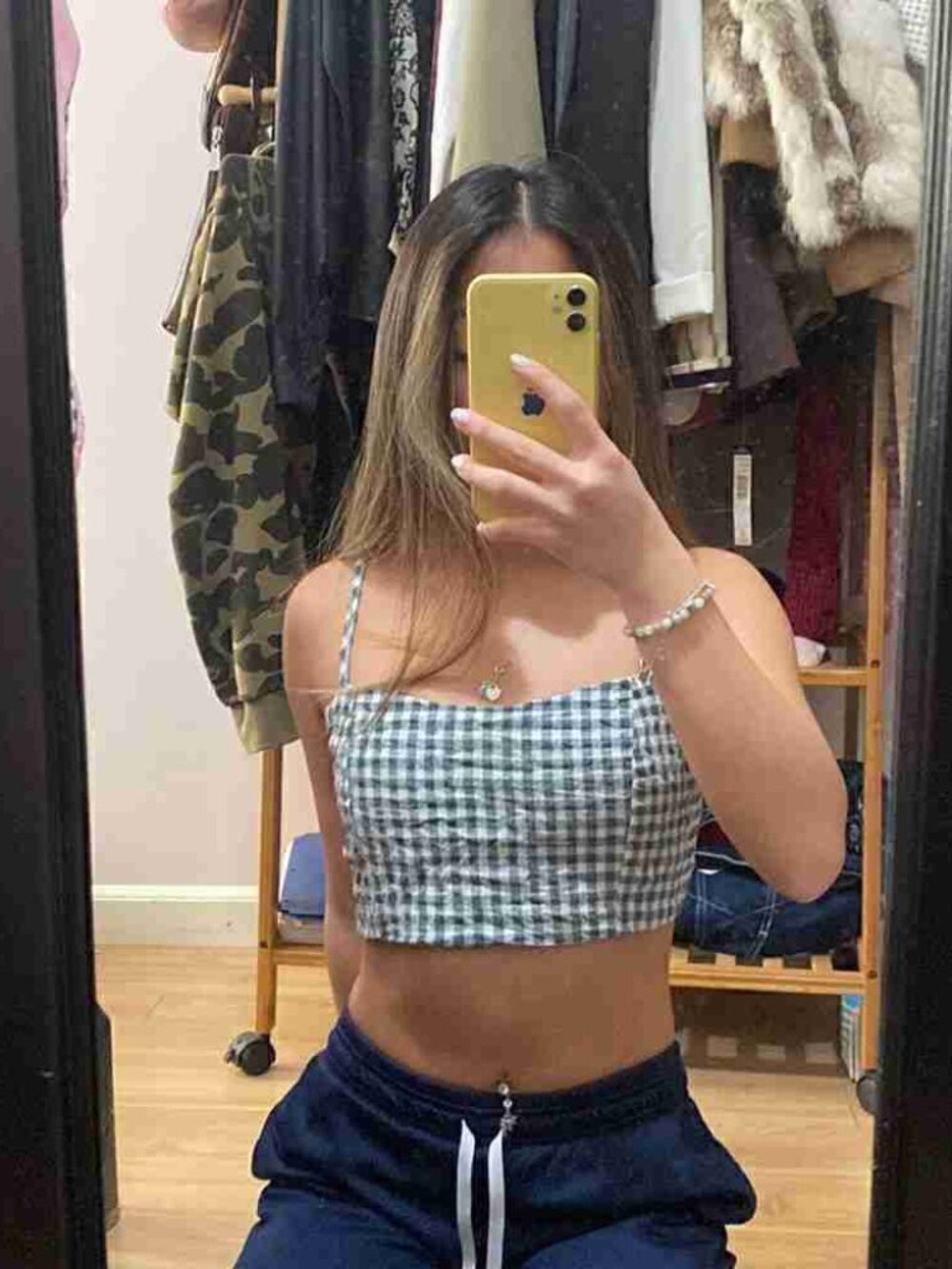 brandy Melville gingham crop top